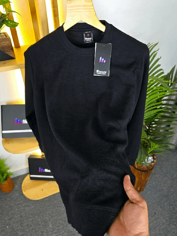 Men's Shirts with Mock NecksFS Popcorn Lining T-shirt Dark Black