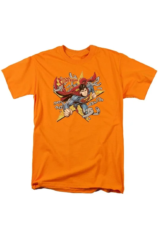 Men's Shirts with Geometric PatternsSuperman Stars And Chains Short Sleeve Adult Tee / T-Shirt