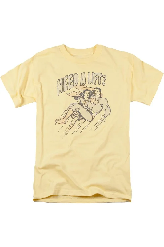 Men's Shirts with Lace-Up HemlinesSuperman Need A Lift Short Sleeve Adult Tee / T-Shirt Men's Shirts with Lace-Up HemlinesSuperman Need A Lift Short Sleeve Adult Tee / T-Shirt