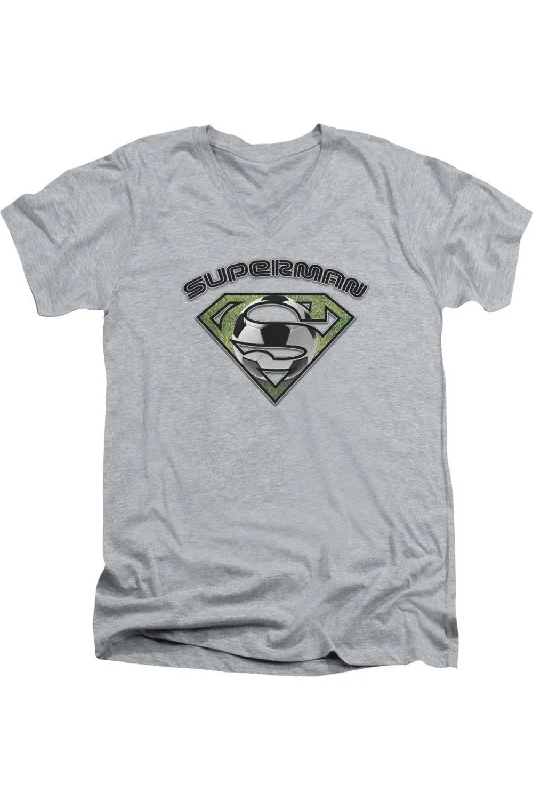 Men's Shirts with Mandarin CollarsSuperman Soccer Shield Short Sleeve Adult V Neck Tee / T-Shirt Men's Shirts with Mandarin CollarsSuperman Soccer Shield Short Sleeve Adult V Neck Tee / T-Shirt