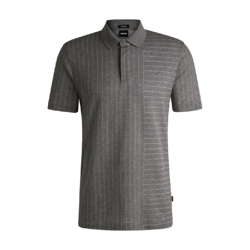 Men's Shirts for Outdoor ActivitiesMercerized-cotton polo shirt with mixed stripes