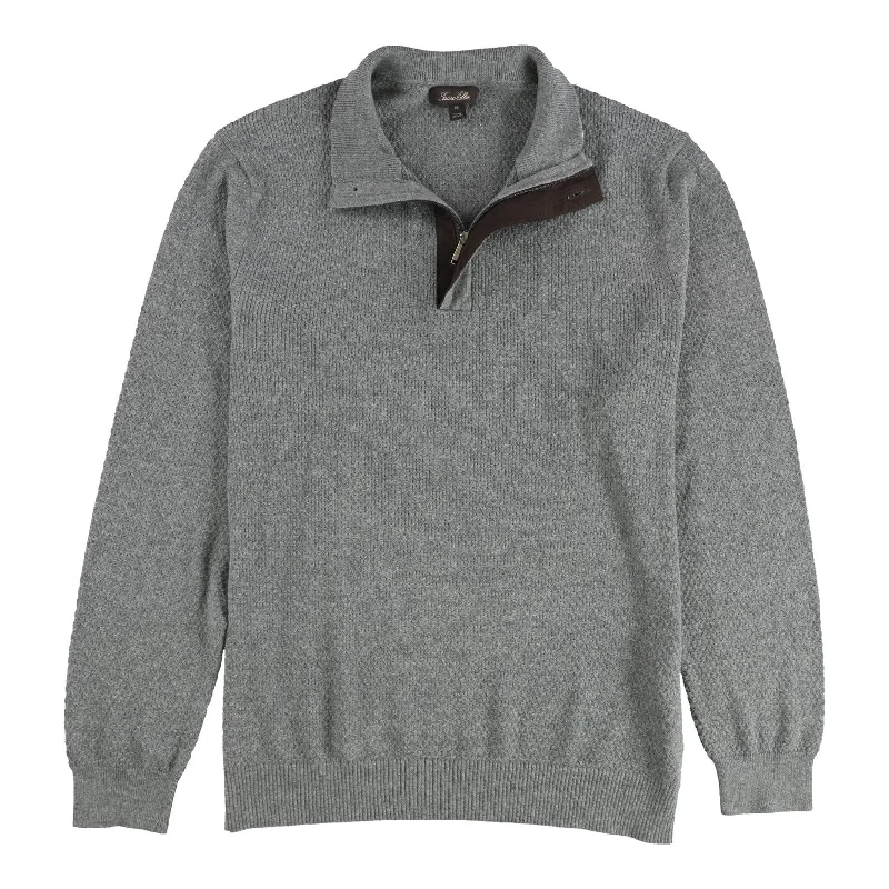 Men's Sweaters with A-Line ShapesTasso Elba Mens Mock Neck Quarter Zip Pullover Sweater, Grey, X-Large Men's Sweaters with A-Line ShapesTasso Elba Mens Mock Neck Quarter Zip Pullover Sweater, Grey, X-Large