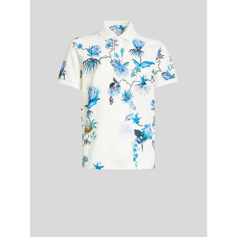 Men's Shirts with Bow TiesFloral Jersey Polo Shirt