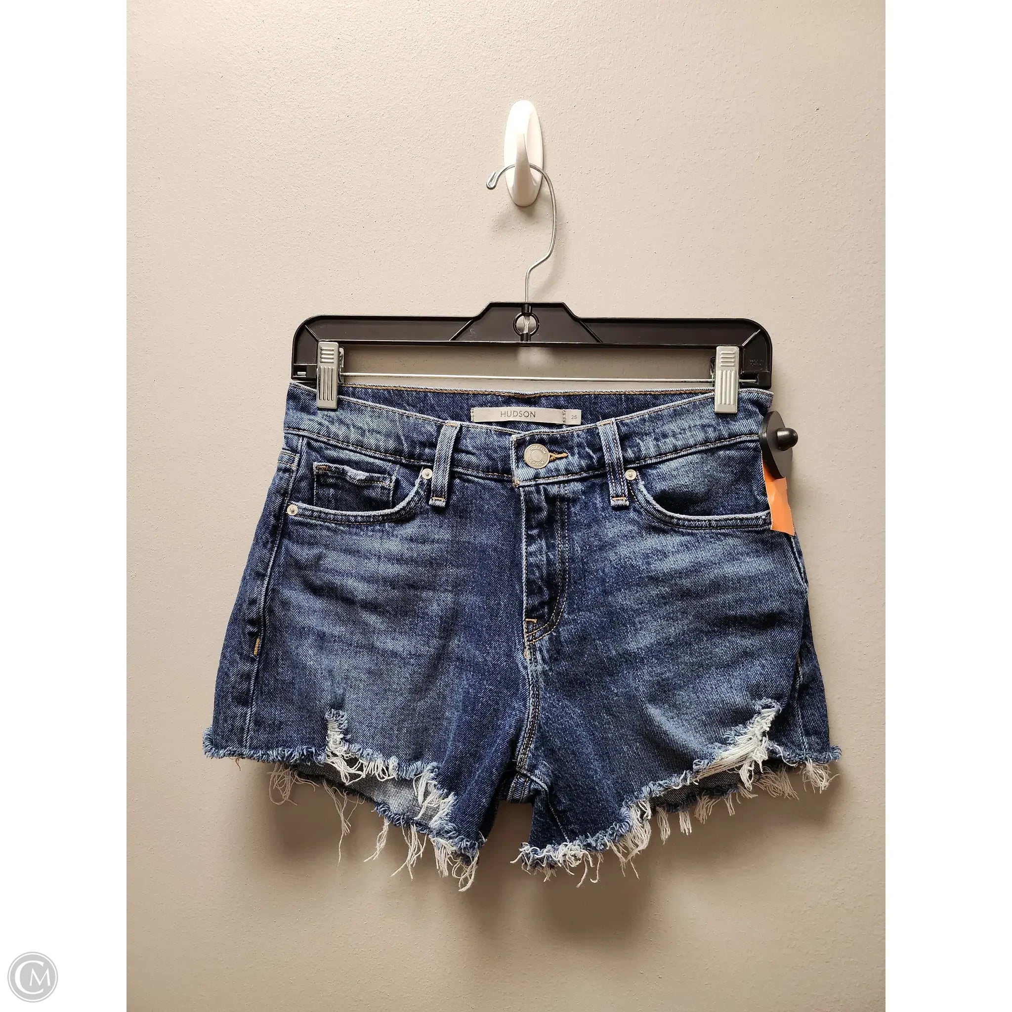 Fashionable Men's Patterned ShortsShorts By Hudson In Blue Denim, Size: 2