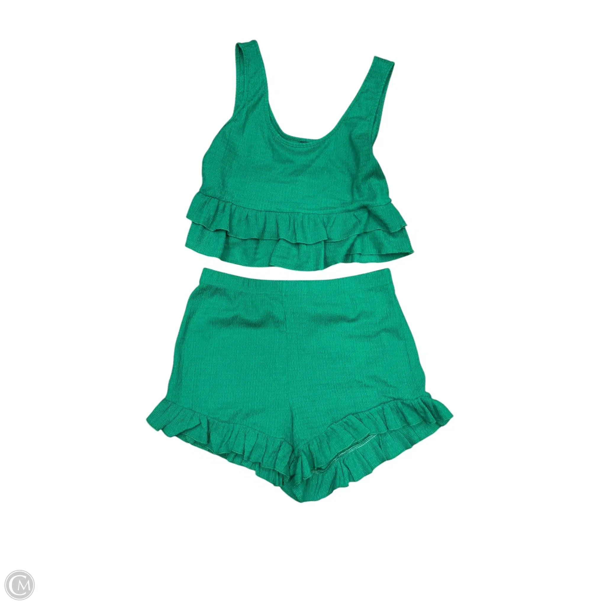 Summer-Ready Men's Swim ShortsShorts Set By Shein In Green, Size: 8