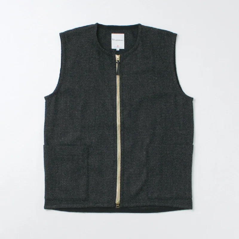 Men's Coats with Synthetic InsulationRE MADE IN TOKYO JAPAN / Wool Cashmere Kersey Crew Vest