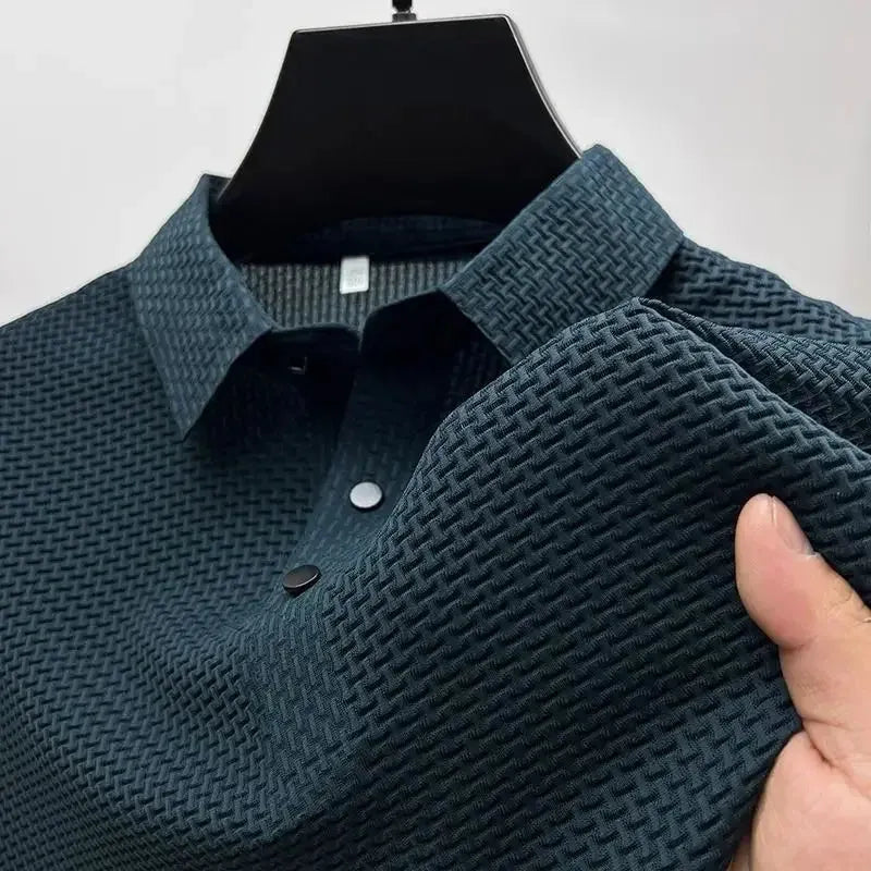Men's Shirts with Snap ButtonsSummer T Shirt Mesh Ice Silk Cool down Breathable Short Sleeve Men's Shirt Collar Solid Polo Shirt Half Sleeve Men Clothing Men's Shirts with Snap ButtonsSummer T Shirt Mesh Ice Silk Cool down Breathable Short Sleeve Men's Shirt Collar Solid Polo Shirt Half Sleeve Men Clothing