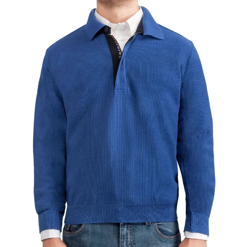 Men's Sweaters with Button CuffsGreen Coast Italian Sweater 422 Mare (Medium Blue) Col. #83 Men's Sweaters with Button CuffsGreen Coast Italian Sweater 422 Mare (Medium Blue) Col. #83