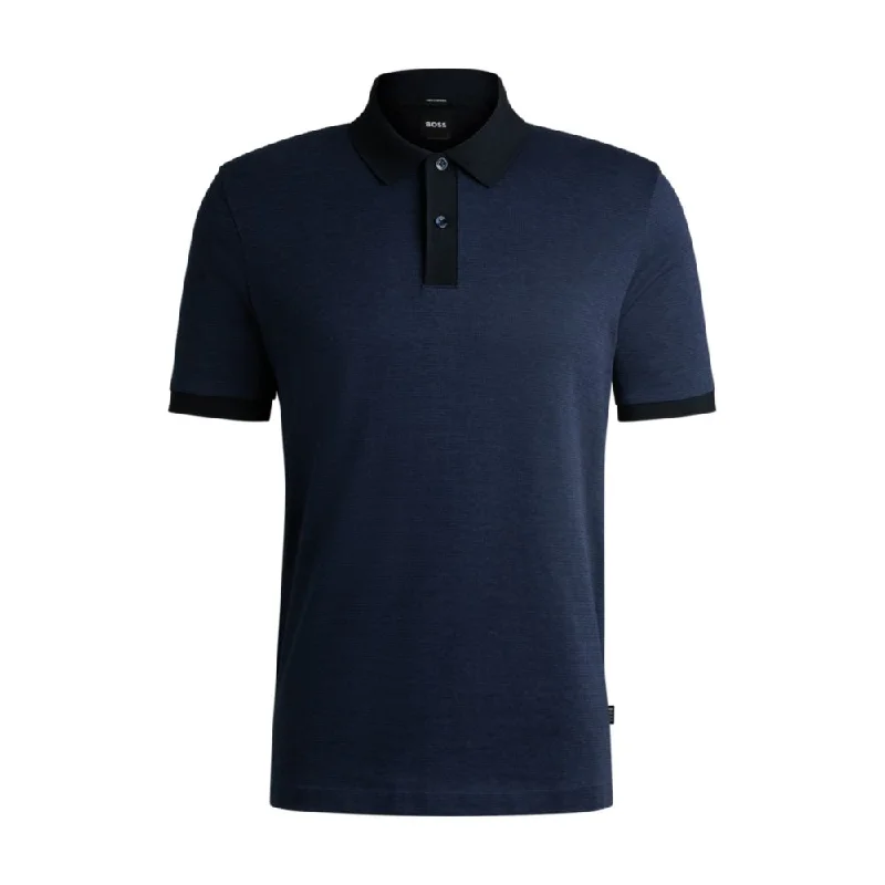 Men's Shirts with Appliqué DetailsMercerized-cotton polo shirt with micro pattern