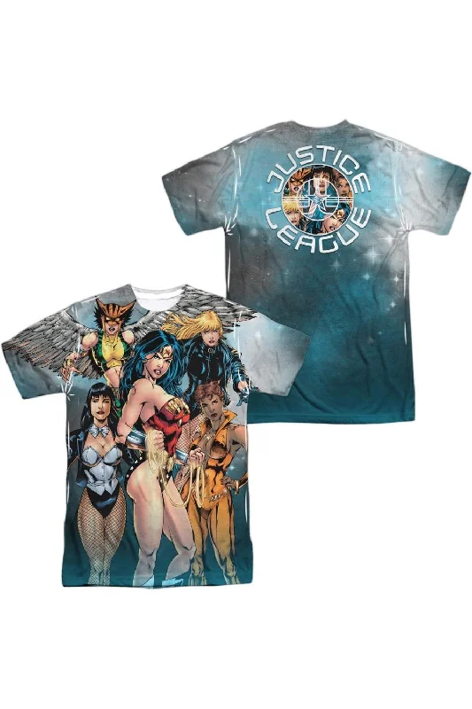 Men's Shirts with Patch PocketsJustice League of America Gals Night Out (Front/Back Print) Short Sleeve Adult Poly Crew Tee / T-Shirt Men's Shirts with Patch PocketsJustice League of America Gals Night Out (Front/Back Print) Short Sleeve Adult Poly Crew Tee / T-Shirt
