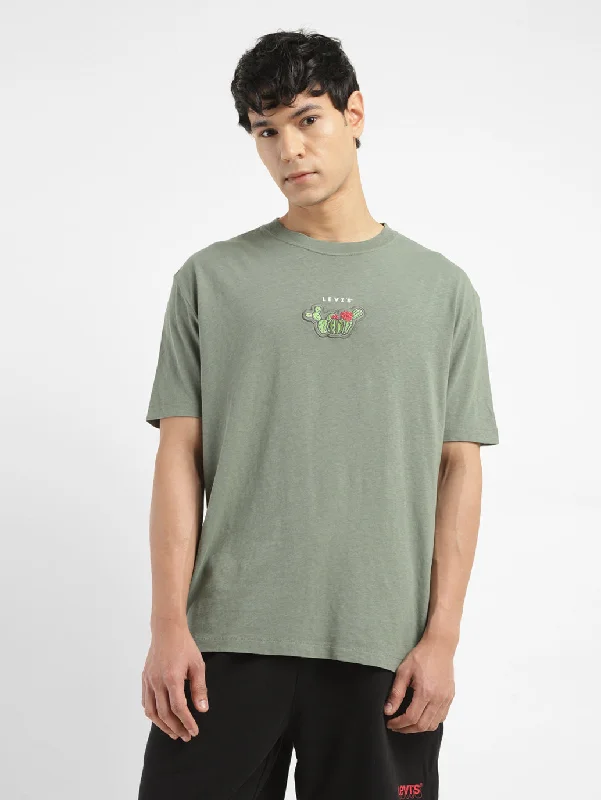 Striped Men's TopsMen's Embroidered Round Neck T-shirt