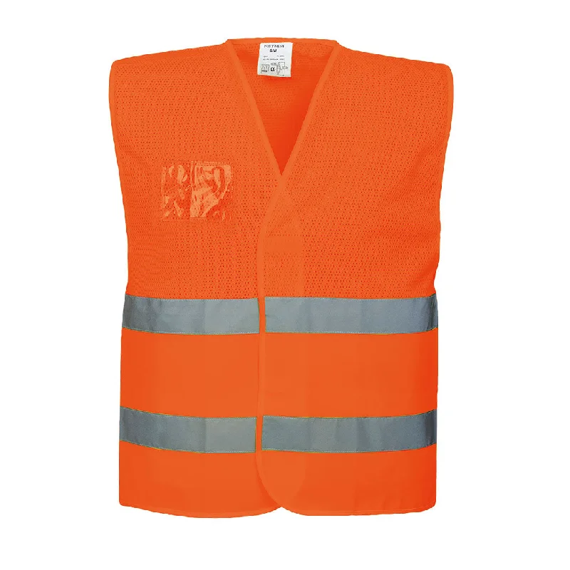 Men's Coats with Snap ButtonsPortwest C494 Hi Vis Half Mesh Vest
