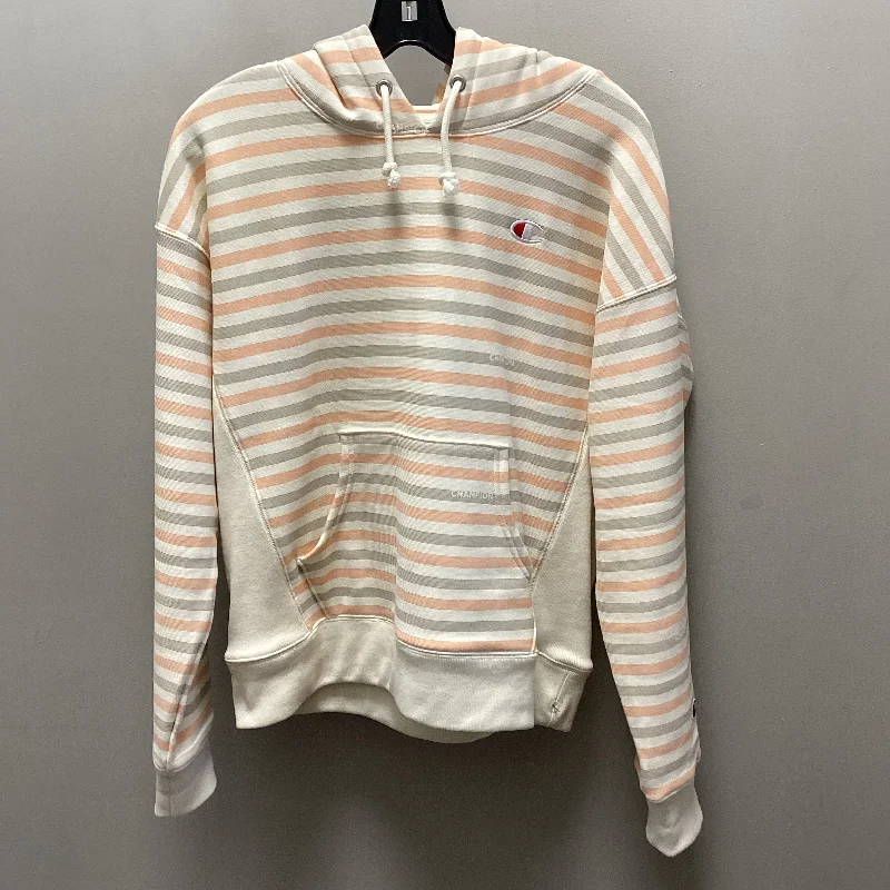 Fashionable Men's Streetwear HoodiesSweatshirt Hoodie By Champion In Peach, Size: M