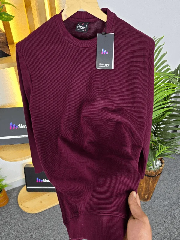 Men's Shirts with Plaid PatternsFS Popcorn Lining T-shirt Wine