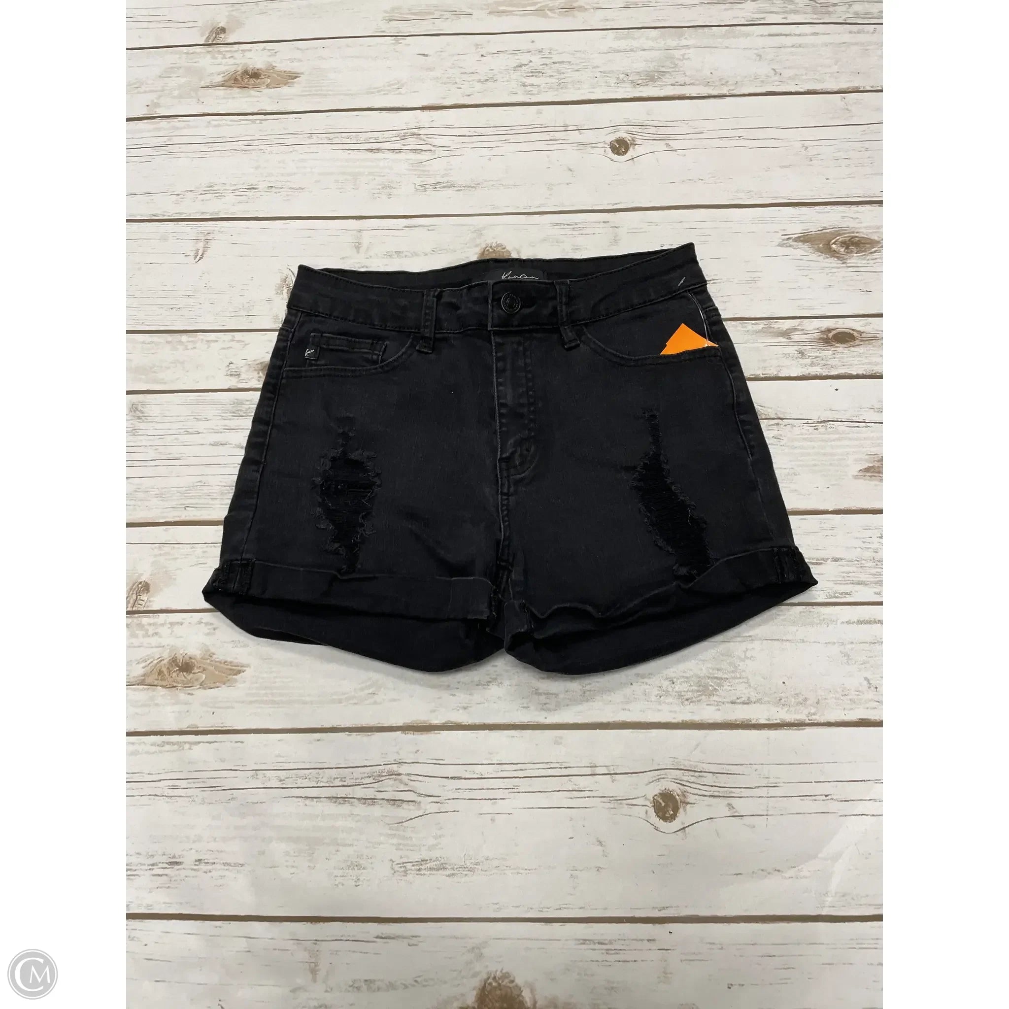 Fashionable Men's Patterned ShortsShorts By Kancan In Black Denim, Size: 4