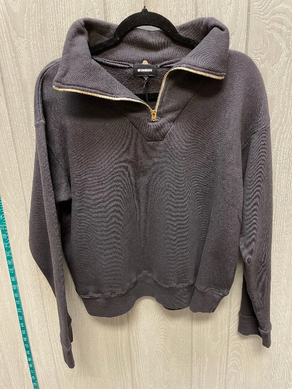Men's Hoodies with Reflective StripesSweatshirt Collar By MONROE In Brown, Size: L