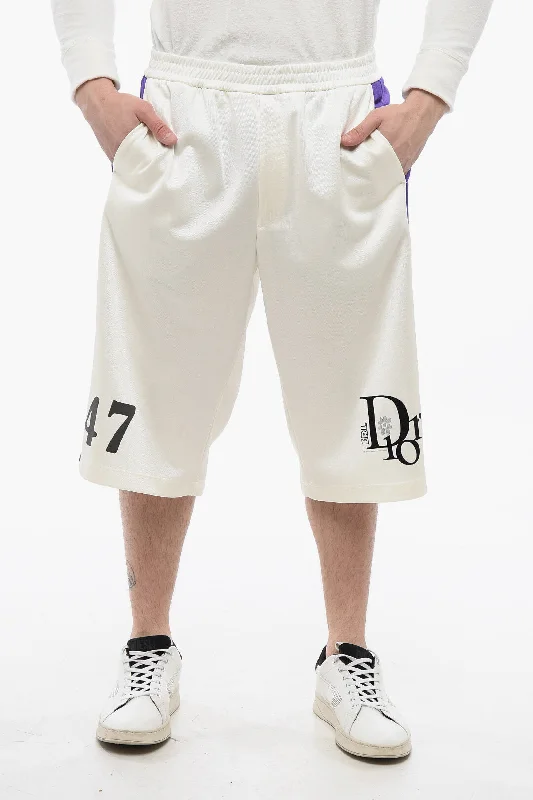 Versatile Men's Casual and Dress ShortsDior Dior X Erl Acetate 47 Shorts With Contrasting Bands Versatile Men's Casual and Dress ShortsDior Dior X Erl Acetate 47 Shorts With Contrasting Bands