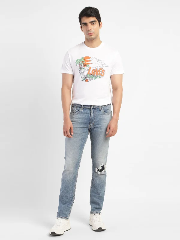 Elegant Men's Dress ShirtsMen's Graphic Print Slim Fit T-shirt White