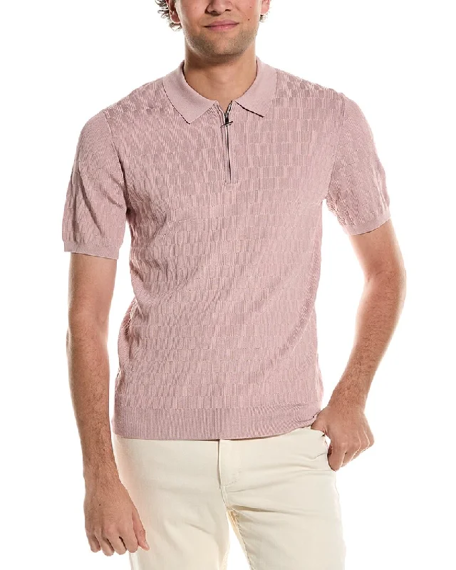 Men's Shirts with Pocket SquaresReiss Ubud 1/2-Zip Textured Polo T-Shirt