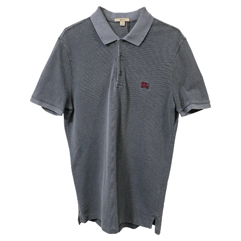 Men's Shirts with Patchwork SleevesBurberry Brit Collar Short Sleeve Polo Shirt in Grey Cotton Men's Shirts with Patchwork SleevesBurberry Brit Collar Short Sleeve Polo Shirt in Grey Cotton