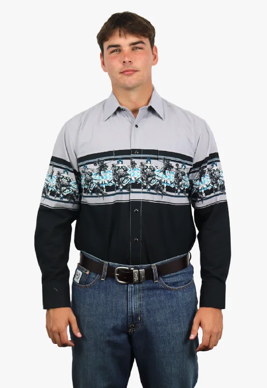 Men's Color-Blocking Shirts for a Statement LookRock and Roll Mens Borders Long Sleeve Shirt Men's Color-Blocking Shirts for a Statement LookRock and Roll Mens Borders Long Sleeve Shirt