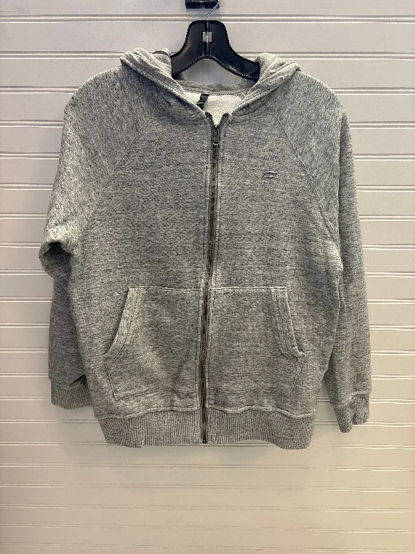Casual Men's Zip-Up HoodiesSweatshirt Hoodie By Fabletics In Grey, Size: Xs