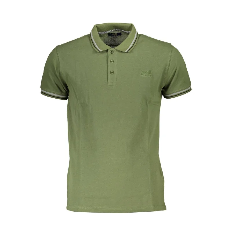 Men's Shirts with Raw-Edge HemlinesCavalli Class  Cotton Polo Men's Shirt
