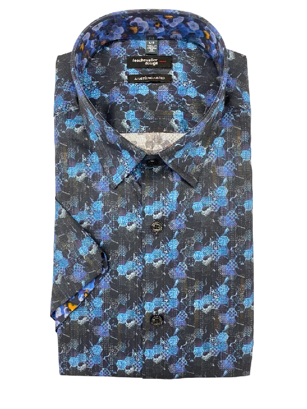 Versatile Men's Short-Sleeve Shirts100% Cotton Leo Chevalier Short Sleeve Fitted Sport Shirt - Navy 622236 1900C Versatile Men's Short-Sleeve Shirts100% Cotton Leo Chevalier Short Sleeve Fitted Sport Shirt - Navy 622236 1900C