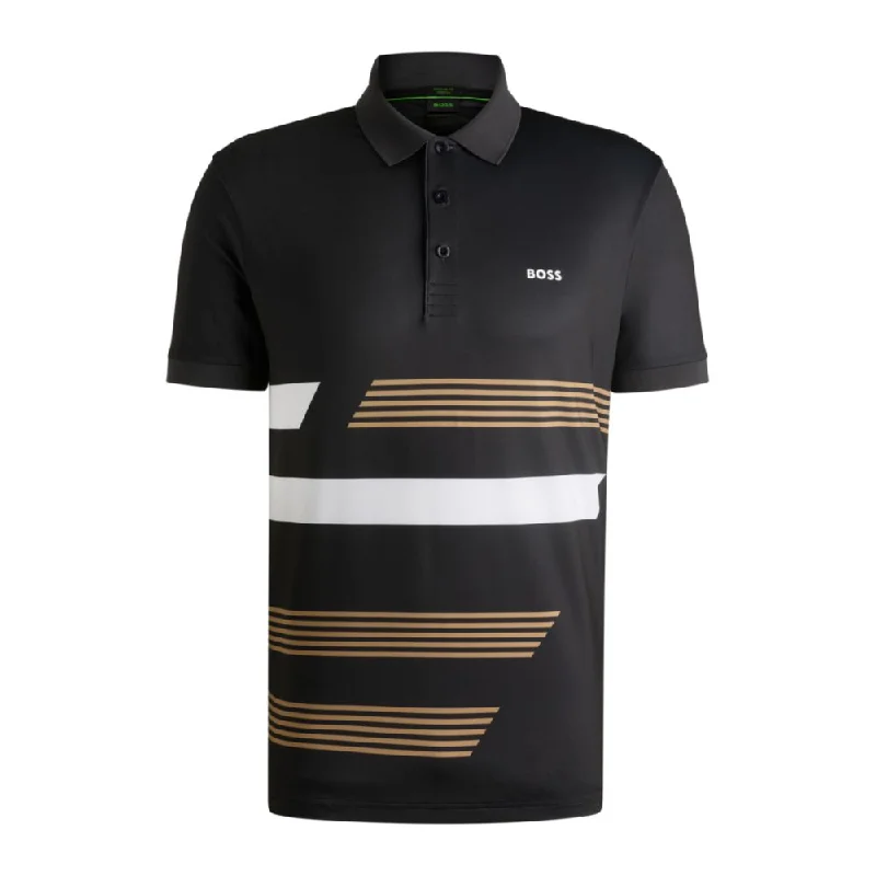 Men's Three-Quarter Sleeved TopsPaddy stretch-jersey polo shirt with stripe print