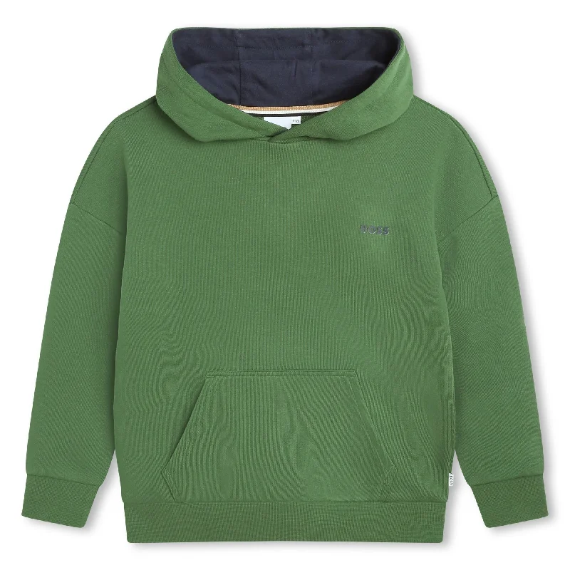 Men's Sweaters with Button-Down PlacketsGreen Hooded Sweatshirt