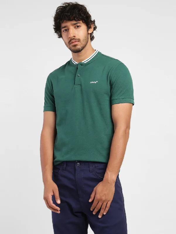 Men's Tailored Shirts for a Professional AppearanceMen's Solid Band Neck T-shirt Green Men's Tailored Shirts for a Professional AppearanceMen's Solid Band Neck T-shirt Green