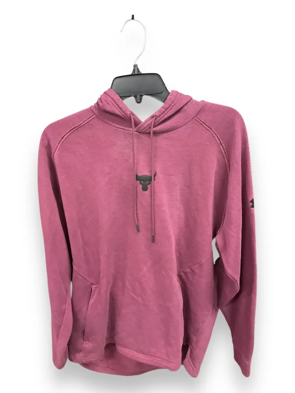 Stylish Men's Designer HoodiesSweatshirt Hoodie By Under Armour In Mauve, Size: L