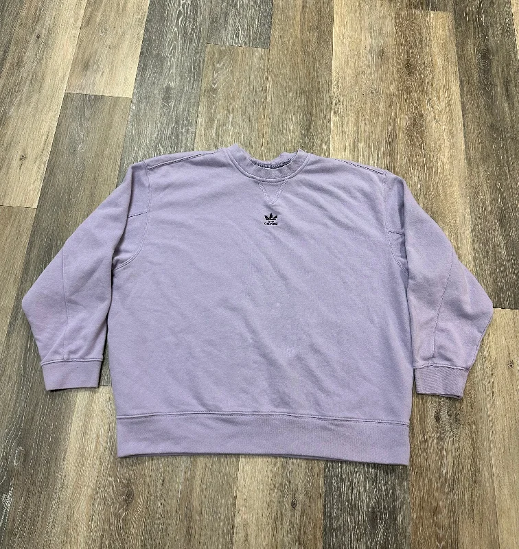 Men's Hoodies with Adjustable SleevesAthletic Sweatshirt Crewneck By Adidas In Purple, Size: S Men's Hoodies with Adjustable SleevesAthletic Sweatshirt Crewneck By Adidas In Purple, Size: S
