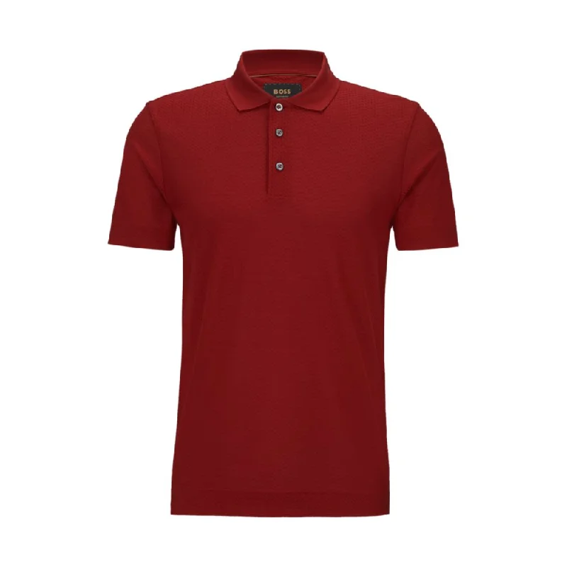 Men's Shirts with Rounded HemlinesRegular-fit polo shirt in cotton and silk