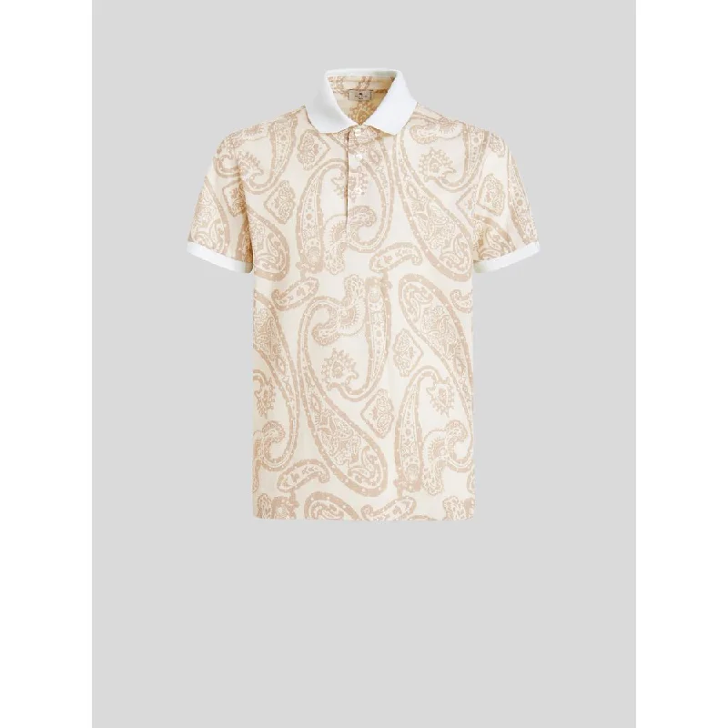 Men's Shirts with CollarsPaisley Print Polo Shirt