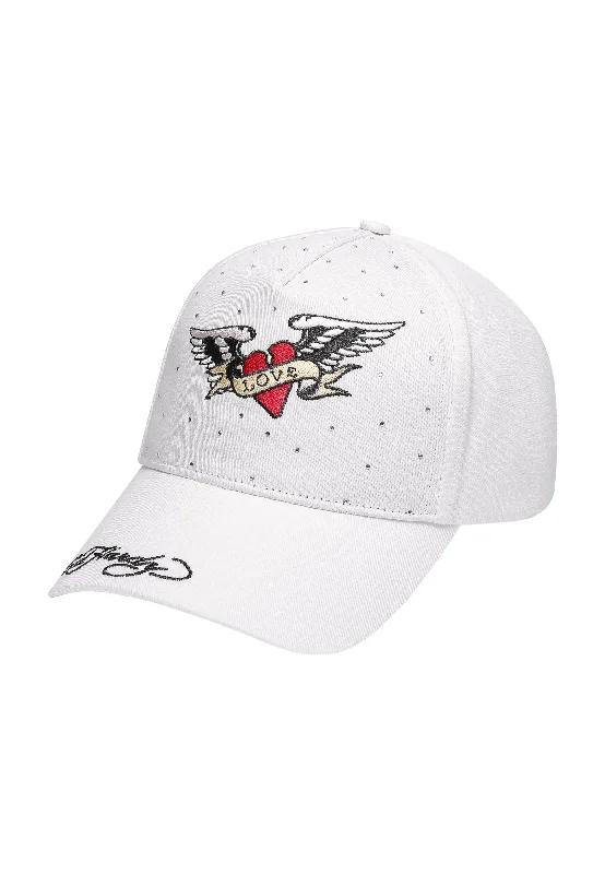 Quilted Beanies for Cold WeatherUnisex Love Twill Front Mesh Trucker - White