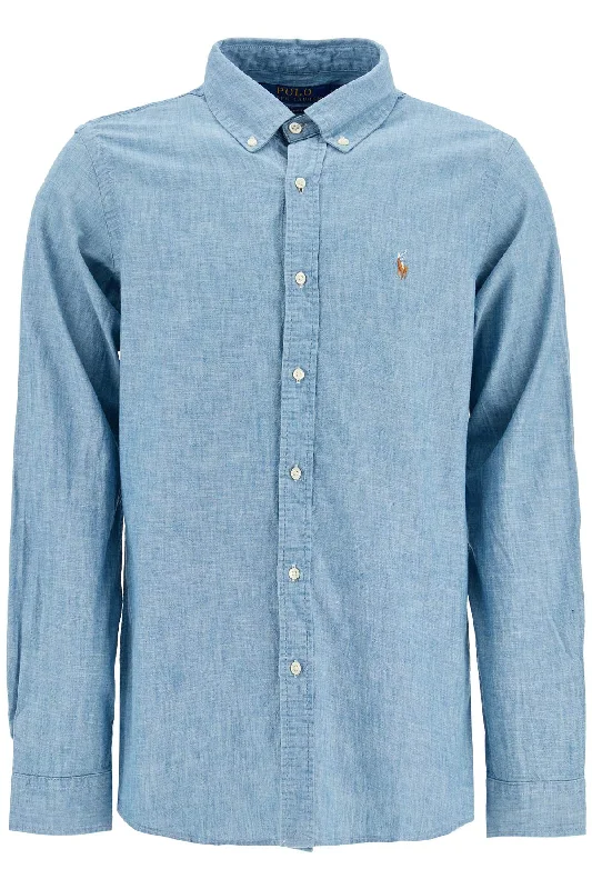 Warm Men's Fleece-Lined TopsPolo Ralph Lauren Men's Custom Fit Shirt In Chambray