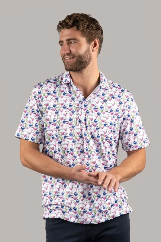 Men's Shirts with Chest PocketsCocktails Polo Shirt