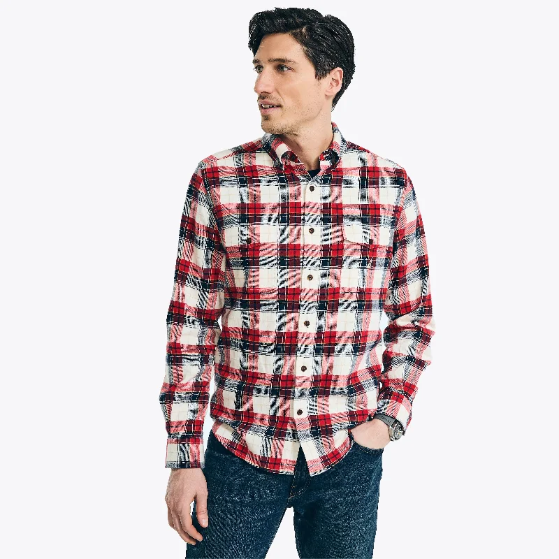 Men's Machine-Washable Shirts for ConvenienceNautica Mens Sustainably Crafted Plaid Flannel Shirt Men's Machine-Washable Shirts for ConvenienceNautica Mens Sustainably Crafted Plaid Flannel Shirt