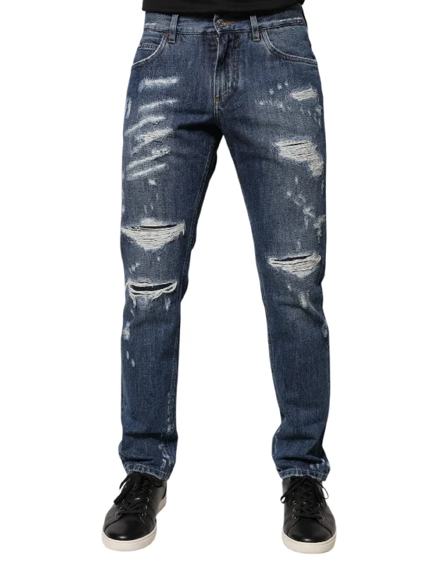 Fashionable Men's JeansDolce & Gabbana Cotton Tatte Skinny Men's Jeans