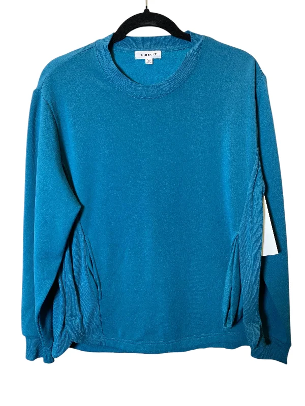 Men's Hoodies with Adjustable SleevesSweatshirt Crewneck By Cmc In Teal, Size: Xs