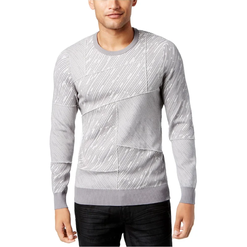 Men's Sweaters with Belt LoopsI-N-C Mens Paneled Pullover Knit Sweater, Grey, X-Small