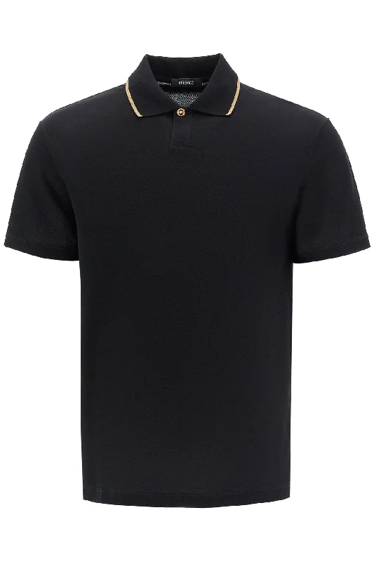 Men's Shirts with Patchwork PatternsVersace Men's Cotton Piquã Polo Shirt