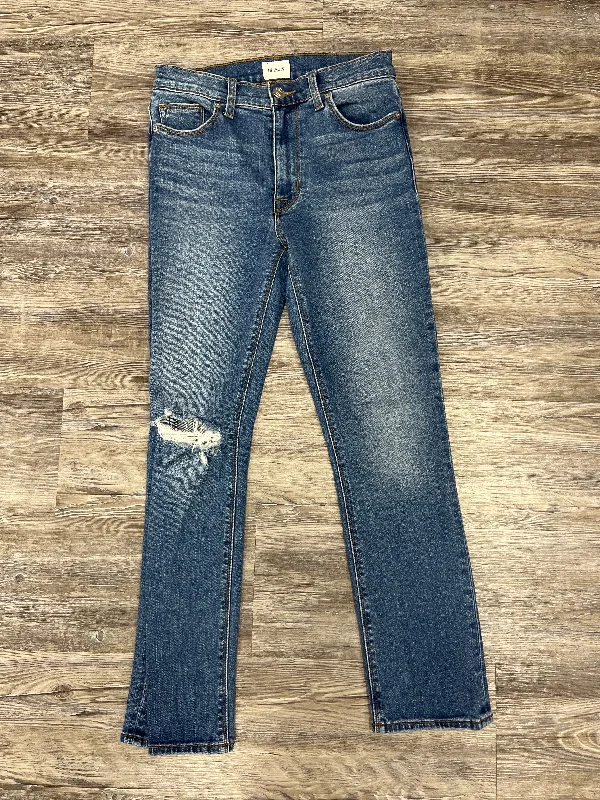 Modern Ripped and Distressed Men's JeansJeans Designer By Hudson In Blue Denim, Size: 2 Modern Ripped and Distressed Men's JeansJeans Designer By Hudson In Blue Denim, Size: 2