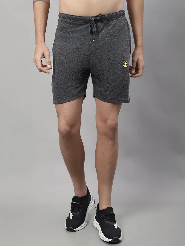 Easy-Care Men's Machine-Washable Casual ShortsMack Jonney Anthracite Regular fit Cotton Shorts for Men