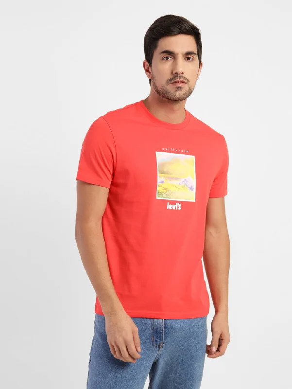 Warm Men's Fleece-Lined TopsMen's Graphic Print Regular Fit T-shirt