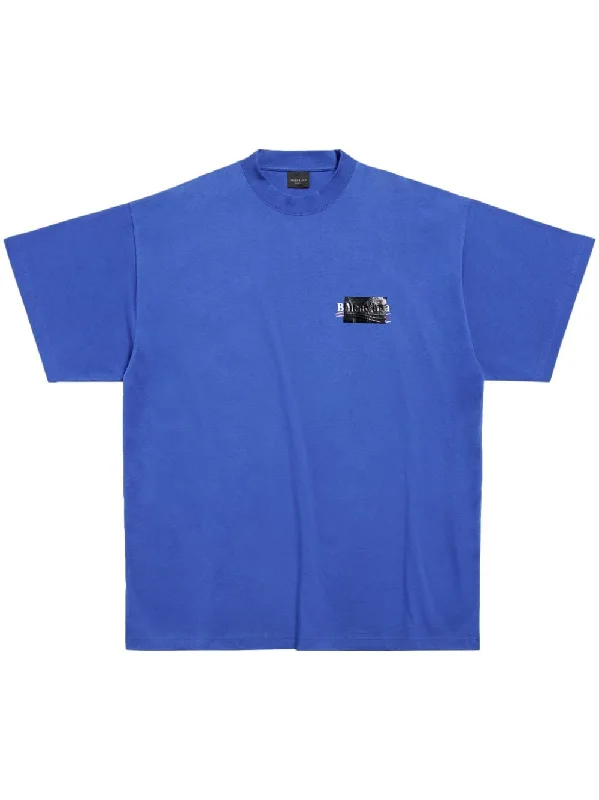 Men's Shirts with Cowl NecksBalenciaga Men's T-Shirts And Polos blue