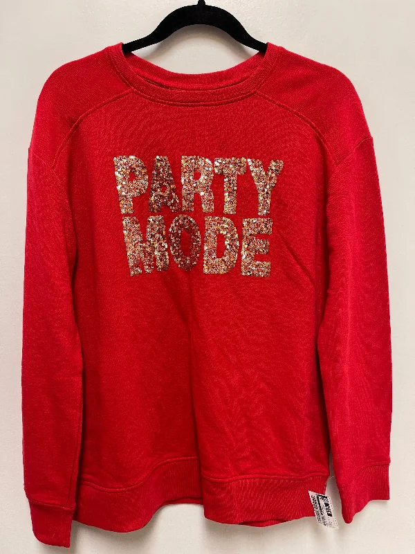 Luxurious Men's Cashmere HoodiesSweatshirt Crewneck By Crown And Ivy In Red, Size: S