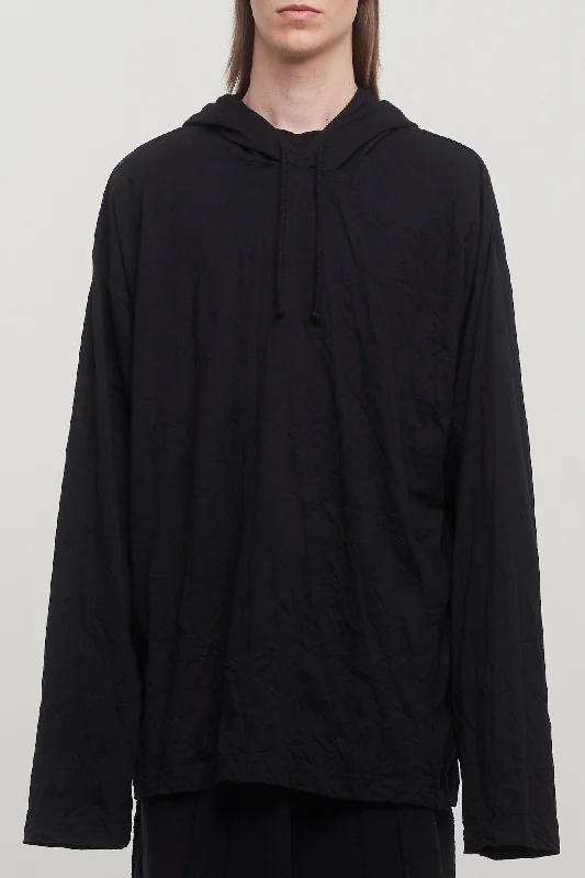 Men's Coats with Hand WarmersVetements Blackout Wrinkled Thin Hoodie