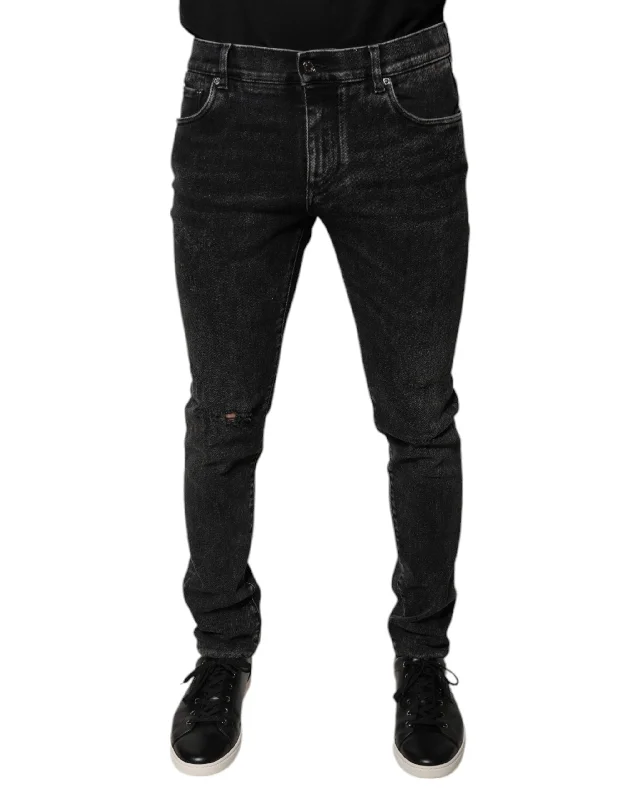 Elegant Straight-Leg Men's JeansDolce & Gabbana Cotton Stretch Skinny Men blue Men's Jeans (Pre-Owned) Elegant Straight-Leg Men's JeansDolce & Gabbana Cotton Stretch Skinny Men blue Men's Jeans (Pre-Owned)